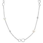 7.5mm Cultured Freshwater Pearl and Sterling Sillver Infinity Necklace (30)