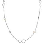 7.5mm Cultured Freshwater Pearl and Sterling Sillver Infinity Necklace (30)