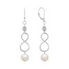8.5mm Cultured Freshwater Pearl and Sterling Silver Infinity Earrings
