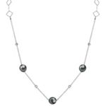 9mm Cultured Tahitian Pearl and Sterling Silver Necklace (36 in.)