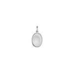 14k White Gold Oval Charm