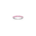 Round Pink Sapphire Anniversary Band