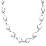 Sterling Silver Rose Beaded Necklace (22 in.)