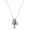 Round Ice Blue Sapphire and Diamond Pendant (18)