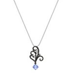 Round Ice Blue Sapphire and Diamond Pendant (18 in.)