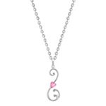 Heart-Shaped Pink Sapphire and Sterling Silver Sweetheart Pendant