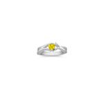 Heart Shaped Yellow Sapphire Ring in Sterling Silver