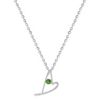 Round Green Sapphire and Sterling Silver Sweetheart Heart Pendant (18)