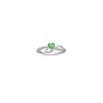 Heart Shaped Green Sapphire Ring in Sterling Silver