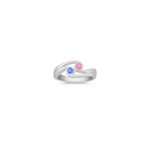 Round Multi-Colored Sapphire Ring in Sterling Silver