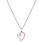 Round Pink Sapphire and Sterling Silver Sweetheart Heart Pendant (18)