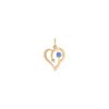 Round Diamond and Kentucky Blue Sapphire Heart Charm