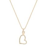 Round Diamond Heart Pendant (18 in.)