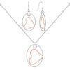 Sterling Silver Floating Heart Pendant and Earrings Two-Piece Set (18)
