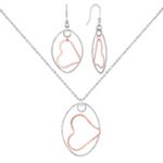 Sterling Silver Floating Heart Pendant and Earrings Two-Piece Set (18 in.)