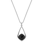 Cushion Cut Black Sapphire Pendant (18 in.)