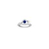 Round Sapphire Ring in Sterling Silver