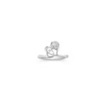 Round White Sapphire Ring in Sterling Silver