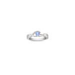 Round Ice Blue Sapphire Ring in Sterling Silver