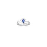 Oval Sapphire Ring in Sterling Silver