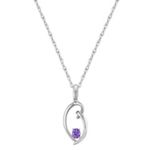 Oval Lavender Sapphire and Sterling Silver Pendant (18 in.)