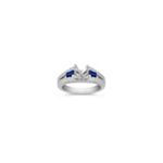 Baguette Sapphire and Diamond Engagement Ring