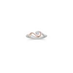 Swirl Diamond Ring in Sterling SIlver and Rose Gold