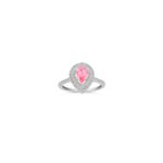 Halo Pear Shaped Pink Sapphire and Diamond Ring