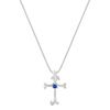 Round Sapphire Cross Pendant (18)