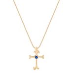 Round Sapphire Cross Pendant (18)