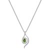 Oval Green Sapphire and Sterling Silver Pendant (18)