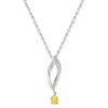 Round Yellow Sapphire and Sterling Silver Pendant (18)