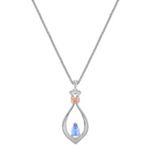 Pear Shaped Ice Blue Sapphire in Sterling Silver (18 in.)