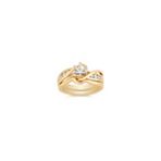 Swirl Diamond Wedding Set with Channel Setting