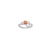 Round Orange Sapphire Ring in Sterling Silver