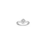 Round Diamond Ring in Sterling Silver