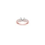 Vintage Diamond Rose Gold Engagement Ring with Channel and Pave Setting