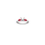 Three-Stone Pear Shaped Ruby Engagement Ring