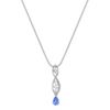 Pear Shaped Kentucky Blue Sapphire and Sterling Silver Pendant (18)