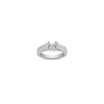 Princess Cut and Round Diamond Platinum Engagement Ring with Channel and Pave Setting