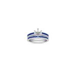 Round Sapphire Wedding Set with Channel Setting