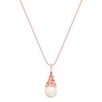 8mm Cultured Akoya Pearl Pendant in Rose Gold (18 in.)