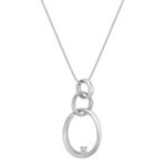 Round Diamond and Sterling Silver Pendant (18 in.)
