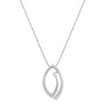 Round Diamond and Sterling Silver Pendant (18 in.)