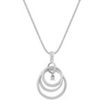 Diamond and Sterling Silver Circle Pendant (18 in.)