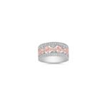 Round Diamond Anniversary Band in 14k White and Rose Gold
