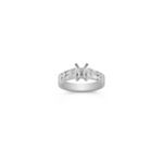 Cathedral Baguette and Round Diamond Engagement Ring