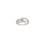Swirl Diamond Engagement Ring in Two-Tone Gold