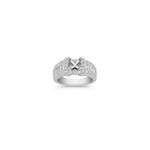 Vintage Baguette and Round Diamond Engagement Ring with Channel Setting