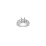Cathedral Princess Cut and Round Diamond Engagement Ring